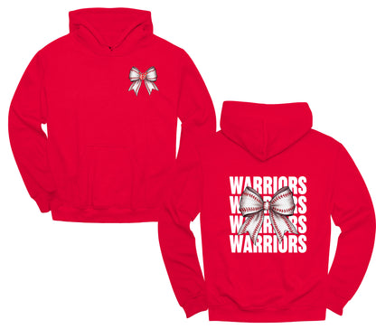 Warriors Baseball Bow- Unisex Adult/Youth Hoodie