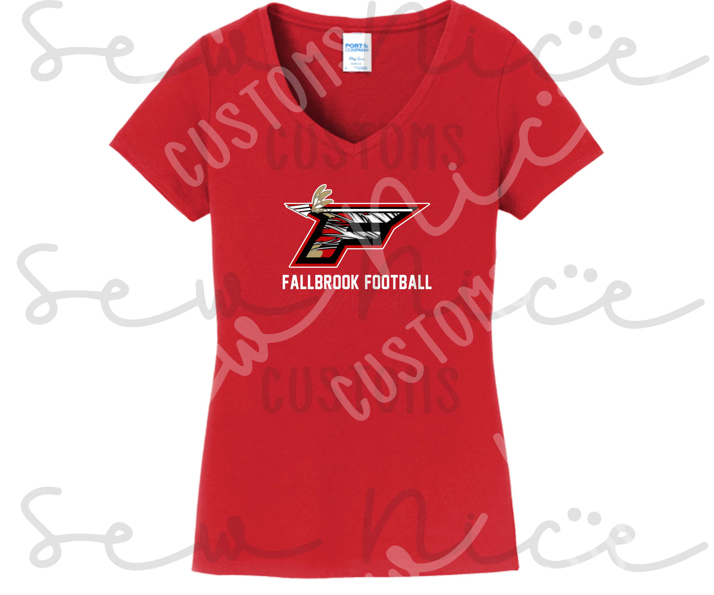 F Football Ladies V-Neck Shirt