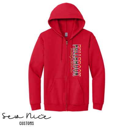 Fallbrook Serape Side Design- Unisex Adult/Youth Full Zip Hoodie