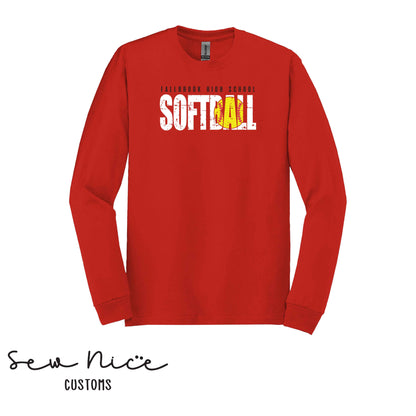 Fallbrook High School Softball- Unisex Adult/Youth Long Sleeve Shirt