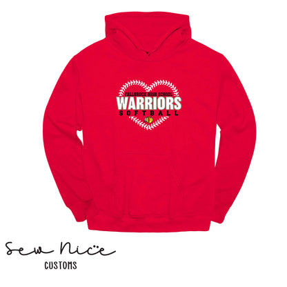 FHS Warriors Seam Heart- Unisex Adult/Youth Hoodie