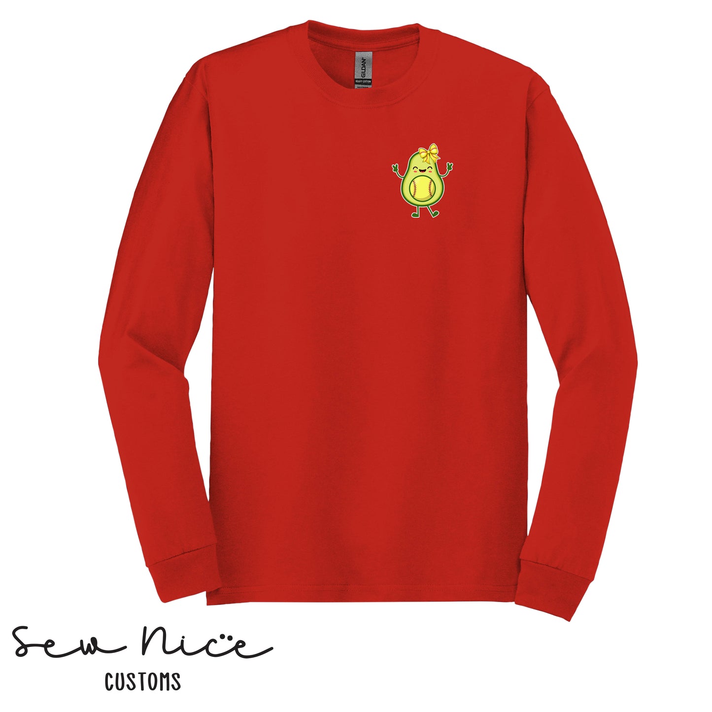 Avocado Softball Girl Design - Unisex Long Sleeve Shirt