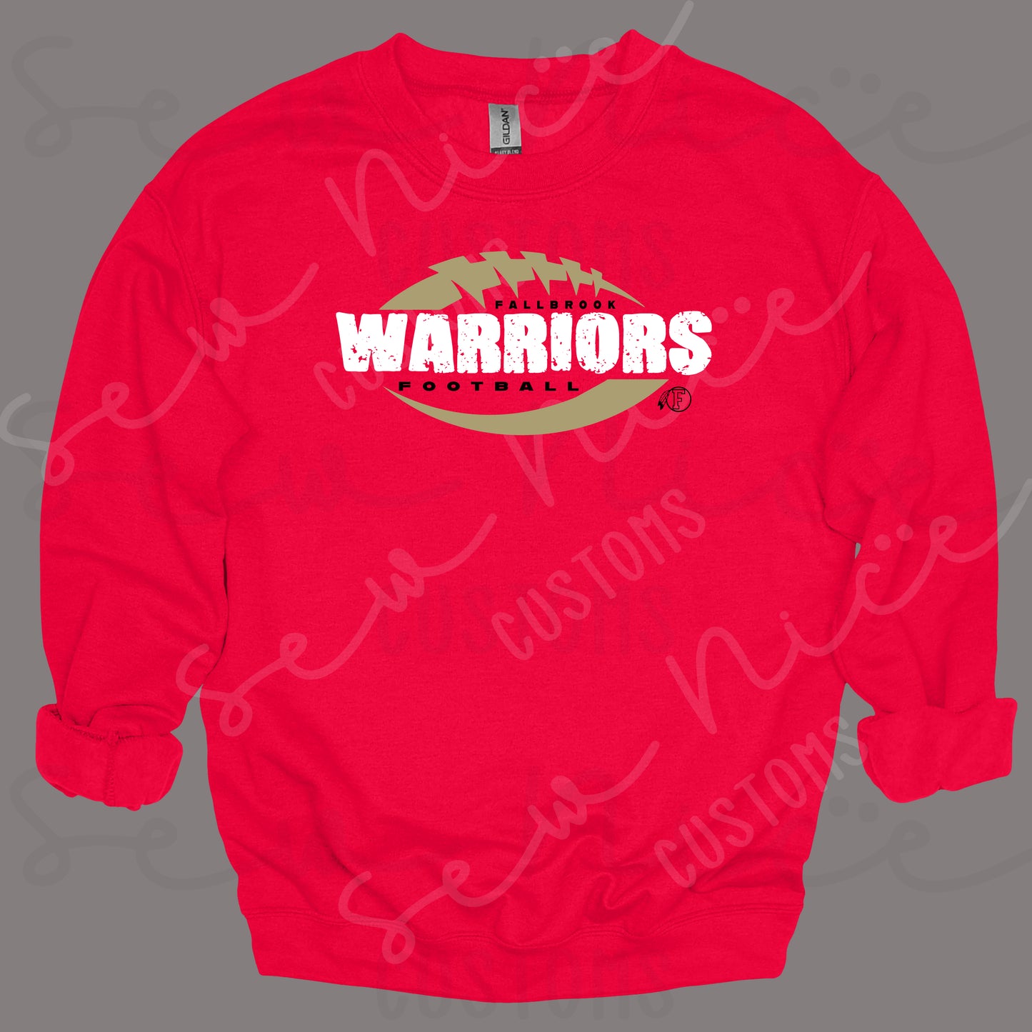 Distressed Fallbrook Warriors- Crewneck Sweatshirt