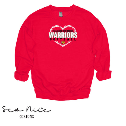 FHS Warriors Seam Heart- Unisex Adult/Youth Crewneck Sweatshirt