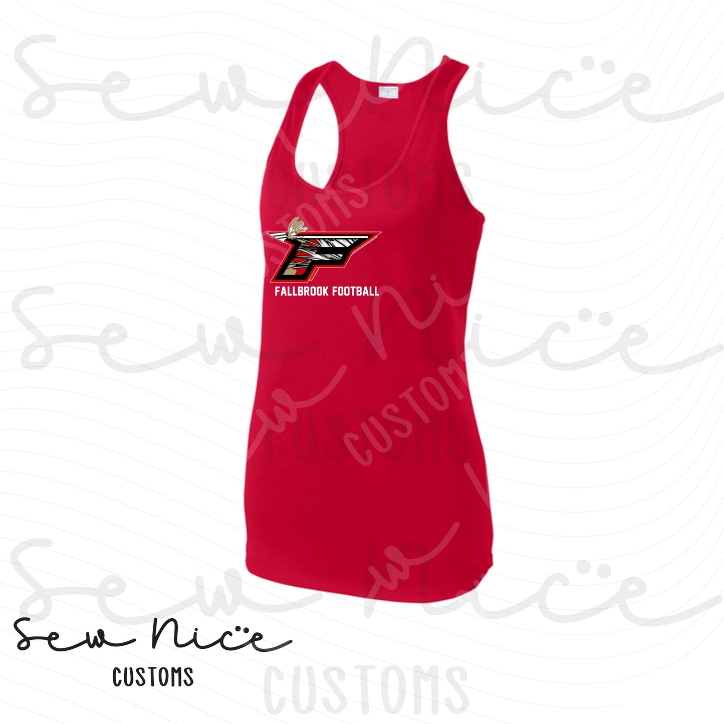 F Football Logo Dri Fit Ladies Racerback Tank Top