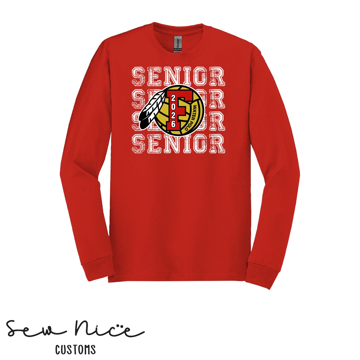 FHS Water Polo Stacked SENIOR 2026- Unisex Adult/Youth Long Sleeve Shirt