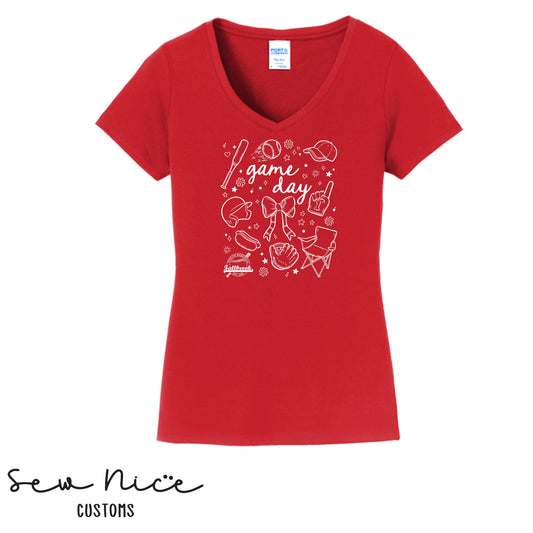 FYB Doodle Game Day- Ladies V-Neck