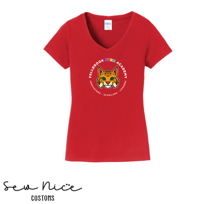 STEM-Mascot-Ladies V-Neck Shirt