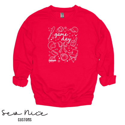 FYB Doodle Game Day- Unisex Cotton Crewneck Sweatshirt