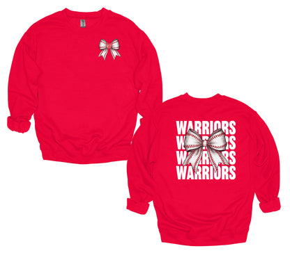 Warriors Baseball Bow- Unisex Adult/Youth Crewneck Sweatshirt