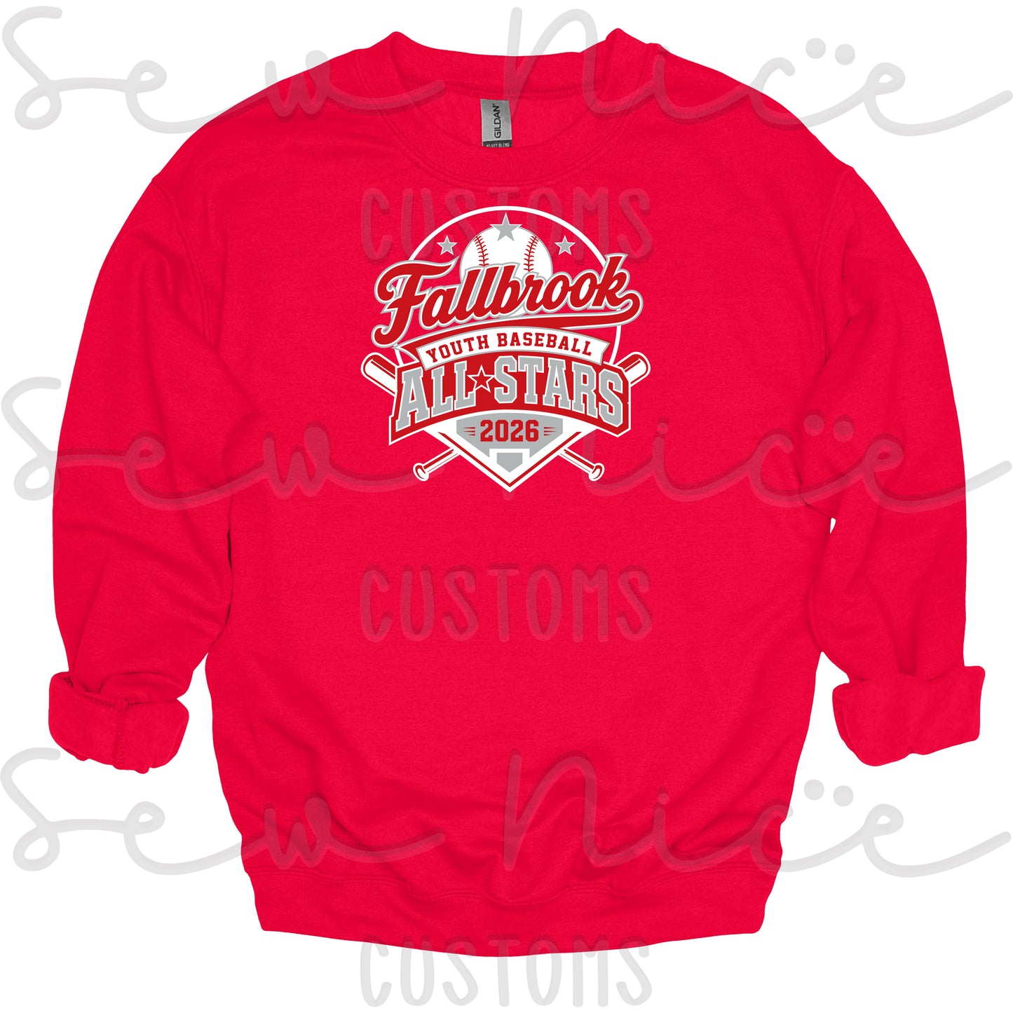 Fallbrook Youth Baseball- ALL STARS 2026-Unisex Crewneck Sweatshirt