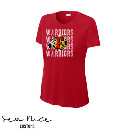 Warriors Stacked FHS Water Polo- Ladies Dri Fit Shirt