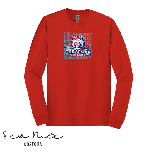 GO Stacked Field Hockey- Unisex Adult/Youth Long Sleeve Shirt
