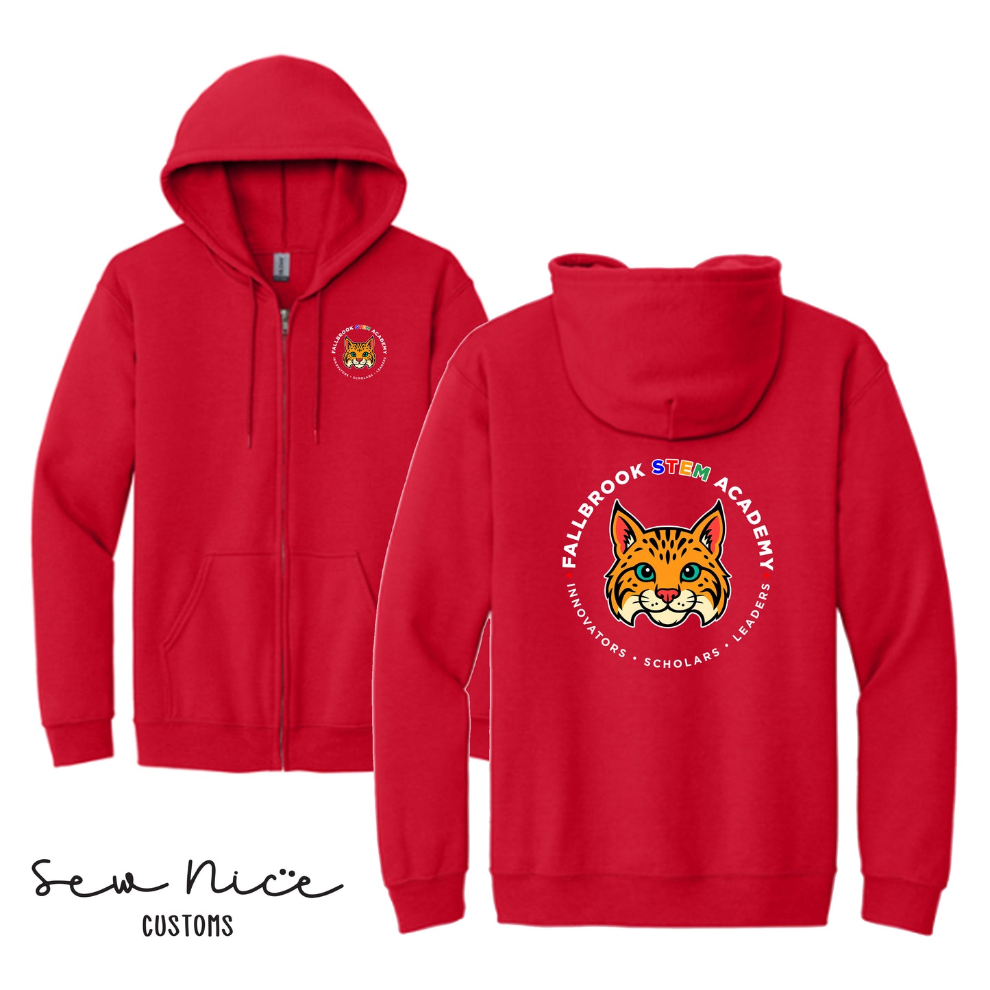 STEM-Mascot-Unisex Adult/Youth Full Zip Hoodie