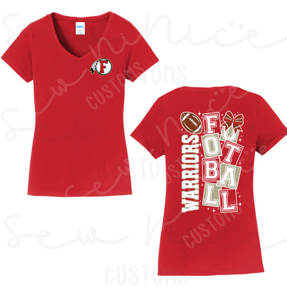 Warriors Fallbrook Block- Ladies V-Neck