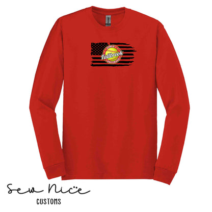 American Flag Softball -Unisex Long Sleeve Shirt