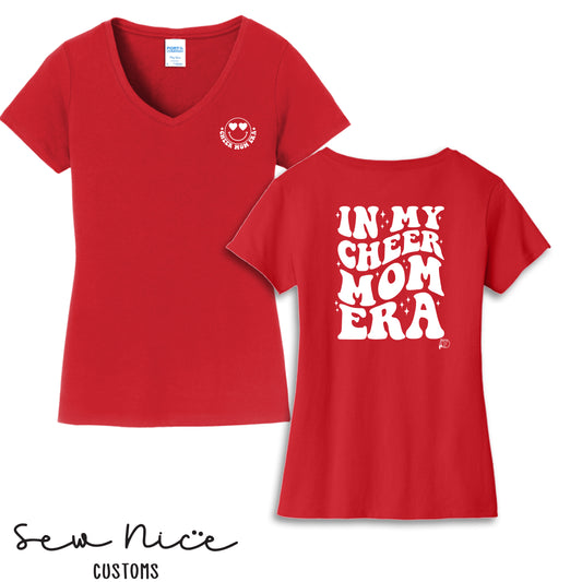Cheer Mom Era-Ladies V-Neck Shirt- FPW CHEER