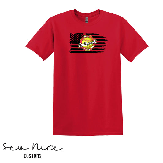 American Flag Softball -Unisex Shirt