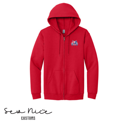 GO Wolfpack Field Hockey Unisex Adult/Youth Full Zip Hoodie