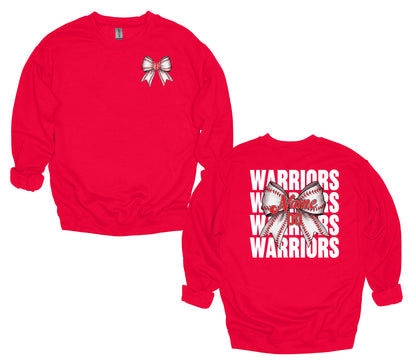 Warriors Baseball Bow- Unisex Adult/Youth Crewneck Sweatshirt