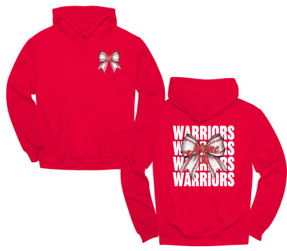 Warriors Baseball Bow- Unisex Adult/Youth Hoodie