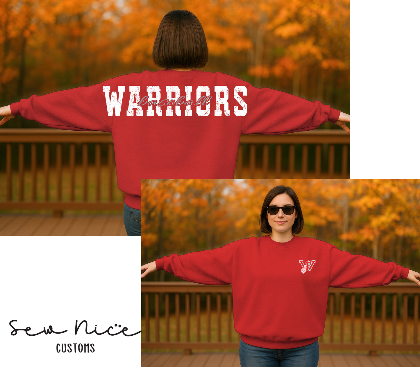 Warriors Baseball Shoulder Design
