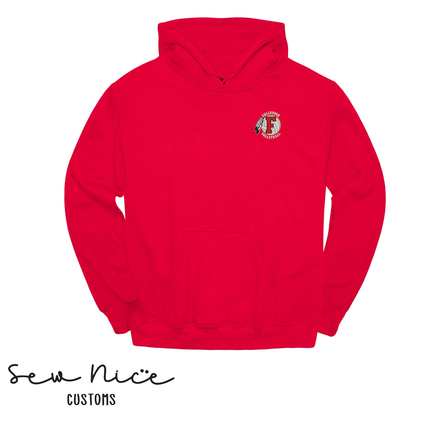 Embroidered FHS Volleyball Logo - Unisex Adult/Youth Hoodie