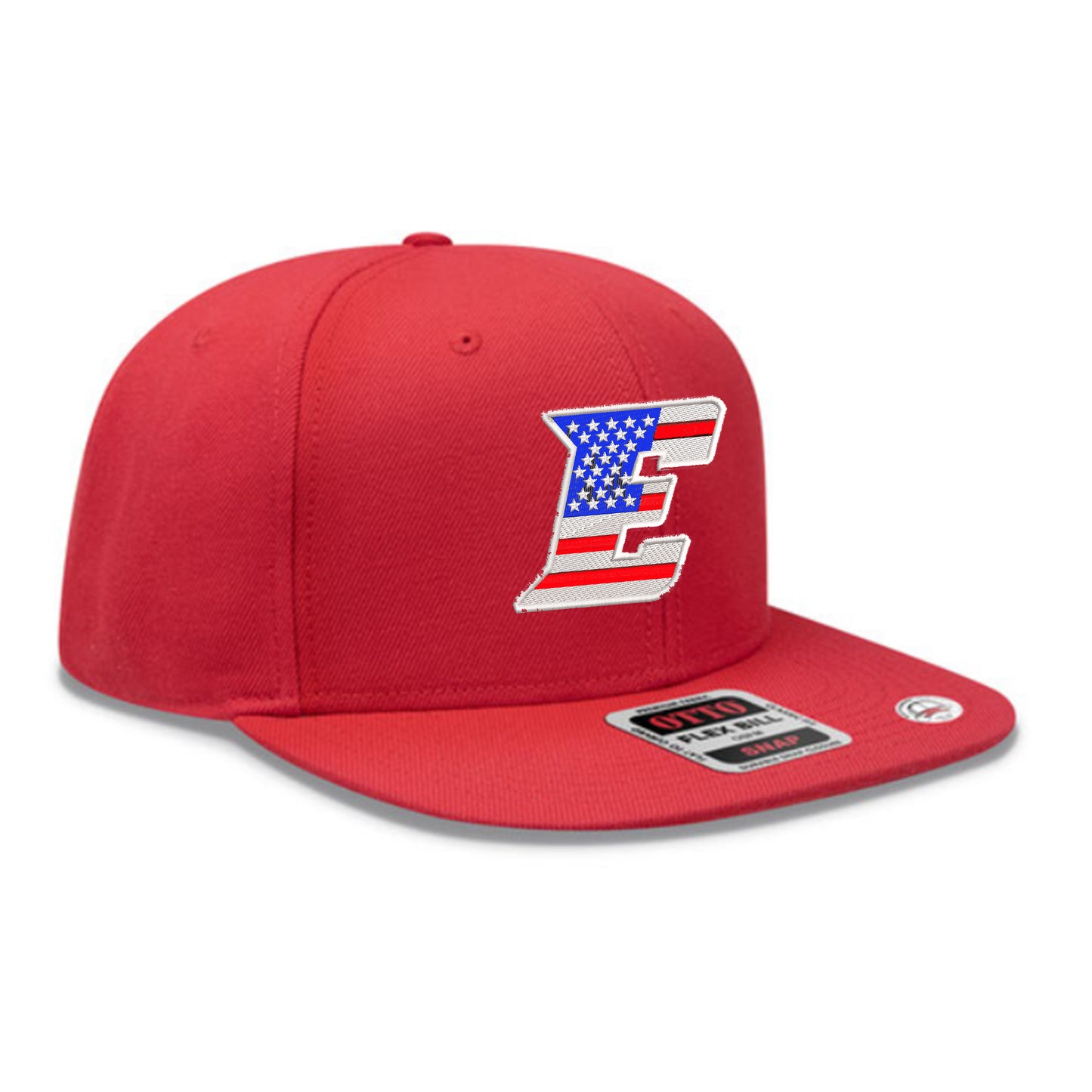 Embroidered American Flag "E" - Wool Flat Bill Hat