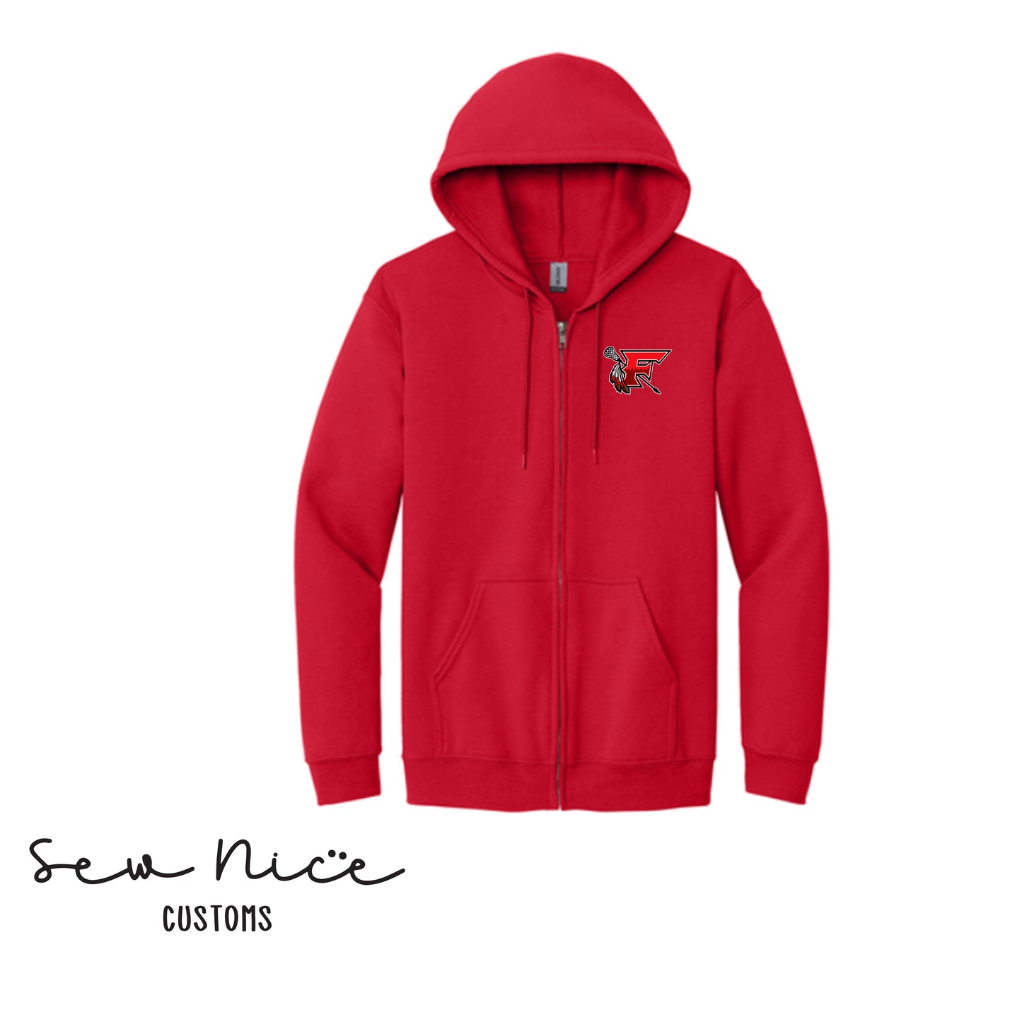 ADULT- EMBROIDERED FHS Lacrosse FULL ZIP Hoodie