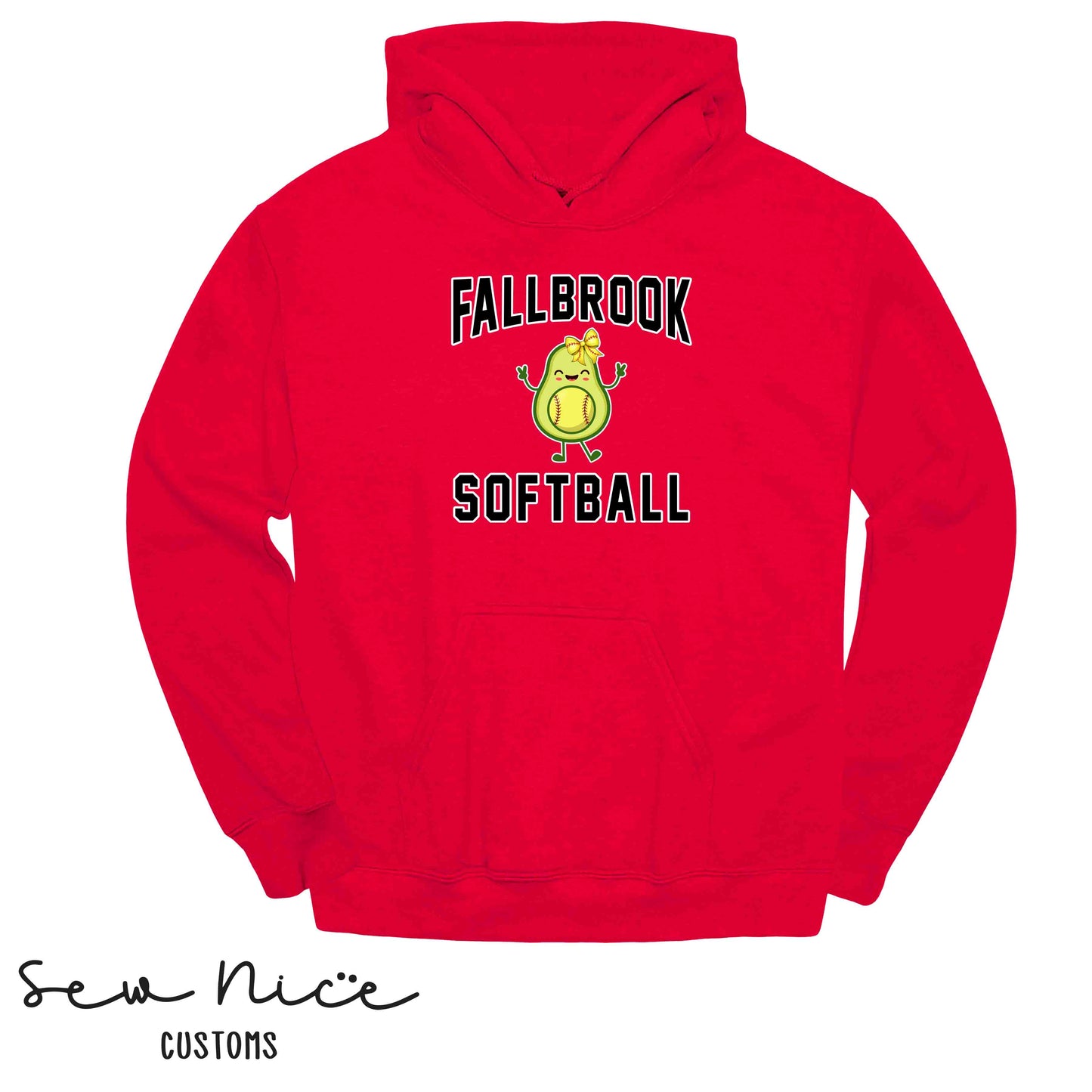 Fallbrook Avocado Softball Girl Design - Unisex Hoodie