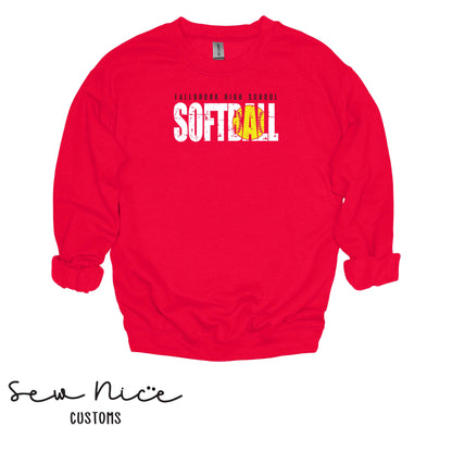 Fallbrook High School Softball- Unisex Adult/Youth Crewneck Sweatshirt