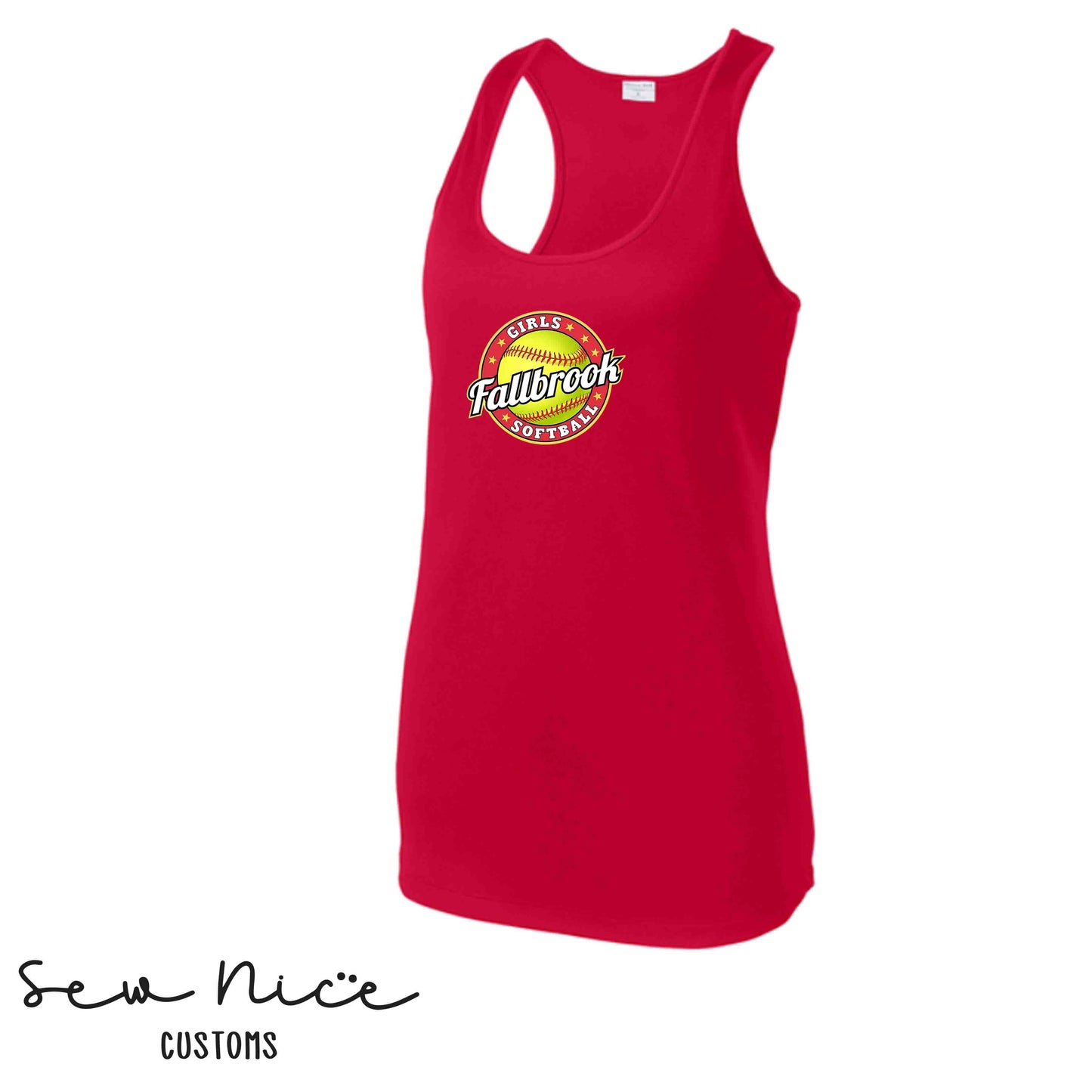 Fallbrook Girls Softball Logo- Ladies Dri Fit Tank Top