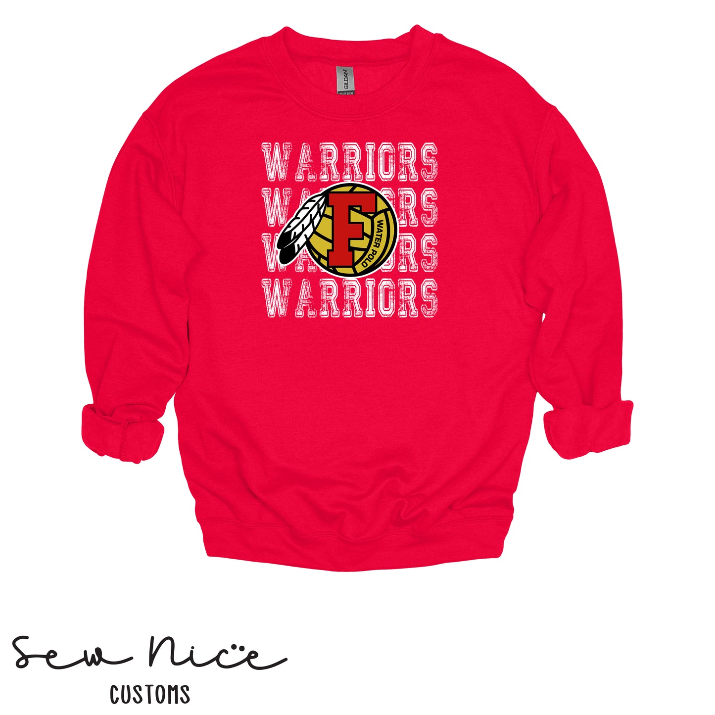Warriors Stacked FHS Water Polo- Unisex Adult/Youth Crewneck Sweatshirt