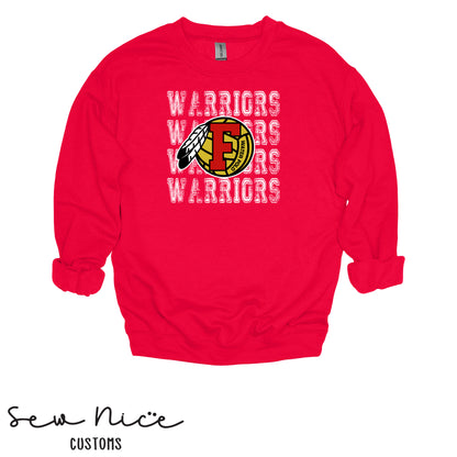 Warriors Stacked FHS Water Polo- Unisex Adult/Youth Crewneck Sweatshirt
