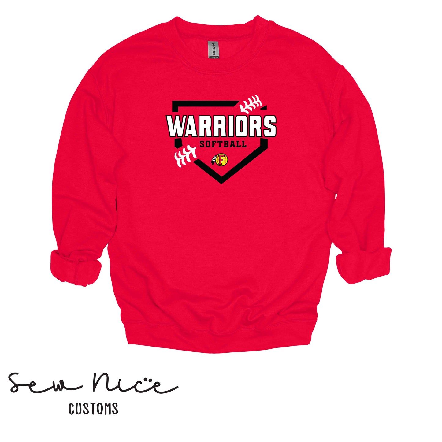 FHS Softball Plate- Unisex Adult/Youth Crewneck Sweatshirt