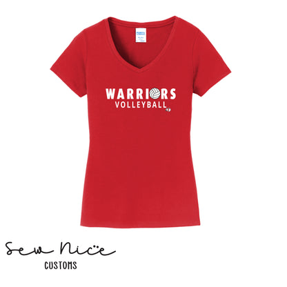 Warriors Ball Volleyball- Ladies V-Neck Shirt