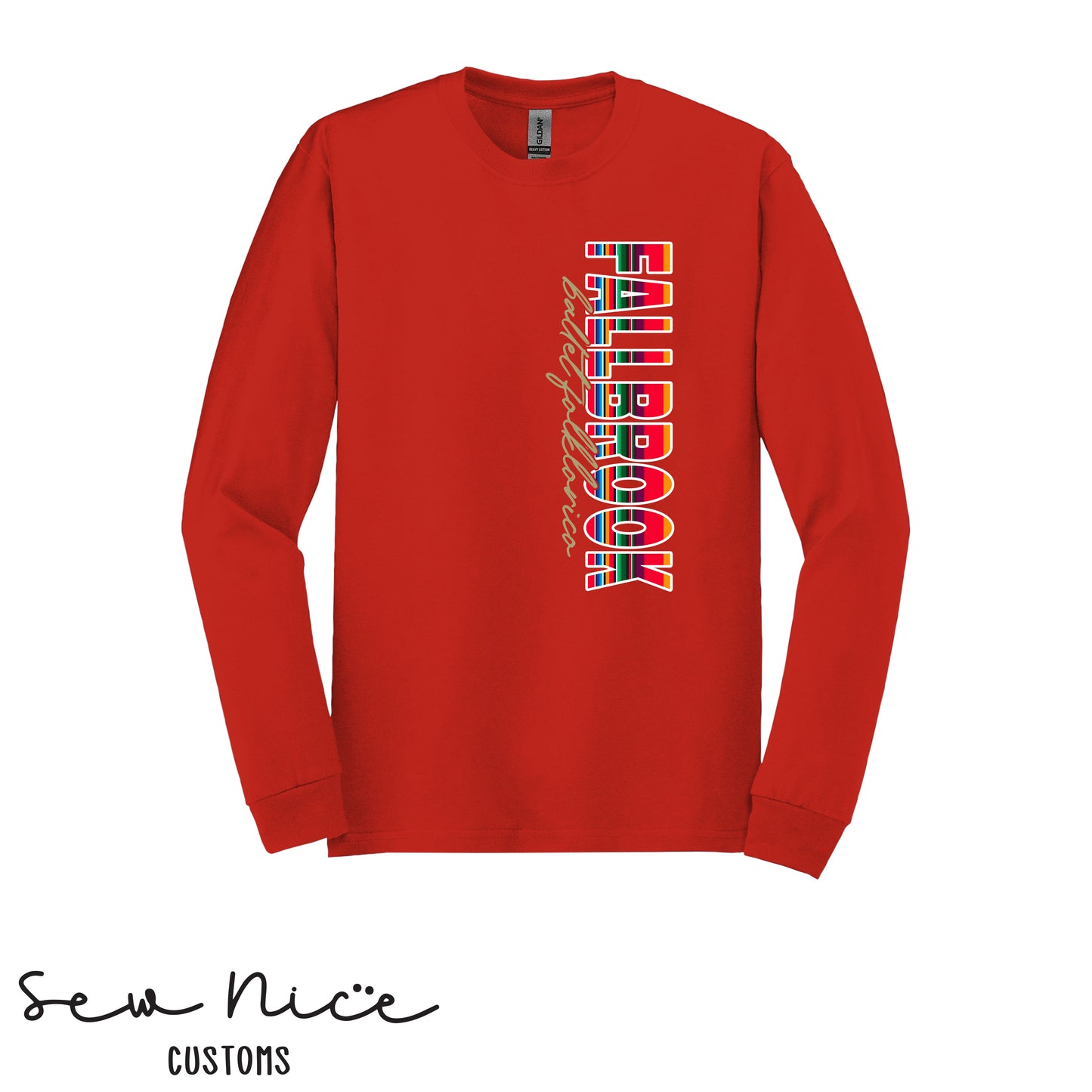 Fallbrook Serape Side Design-Unisex Adult/Youth Long Sleeve Shirt
