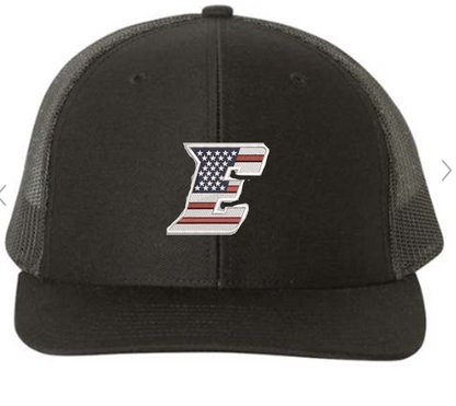 Embroidered American Flag "E" Richardson Trucker Hat