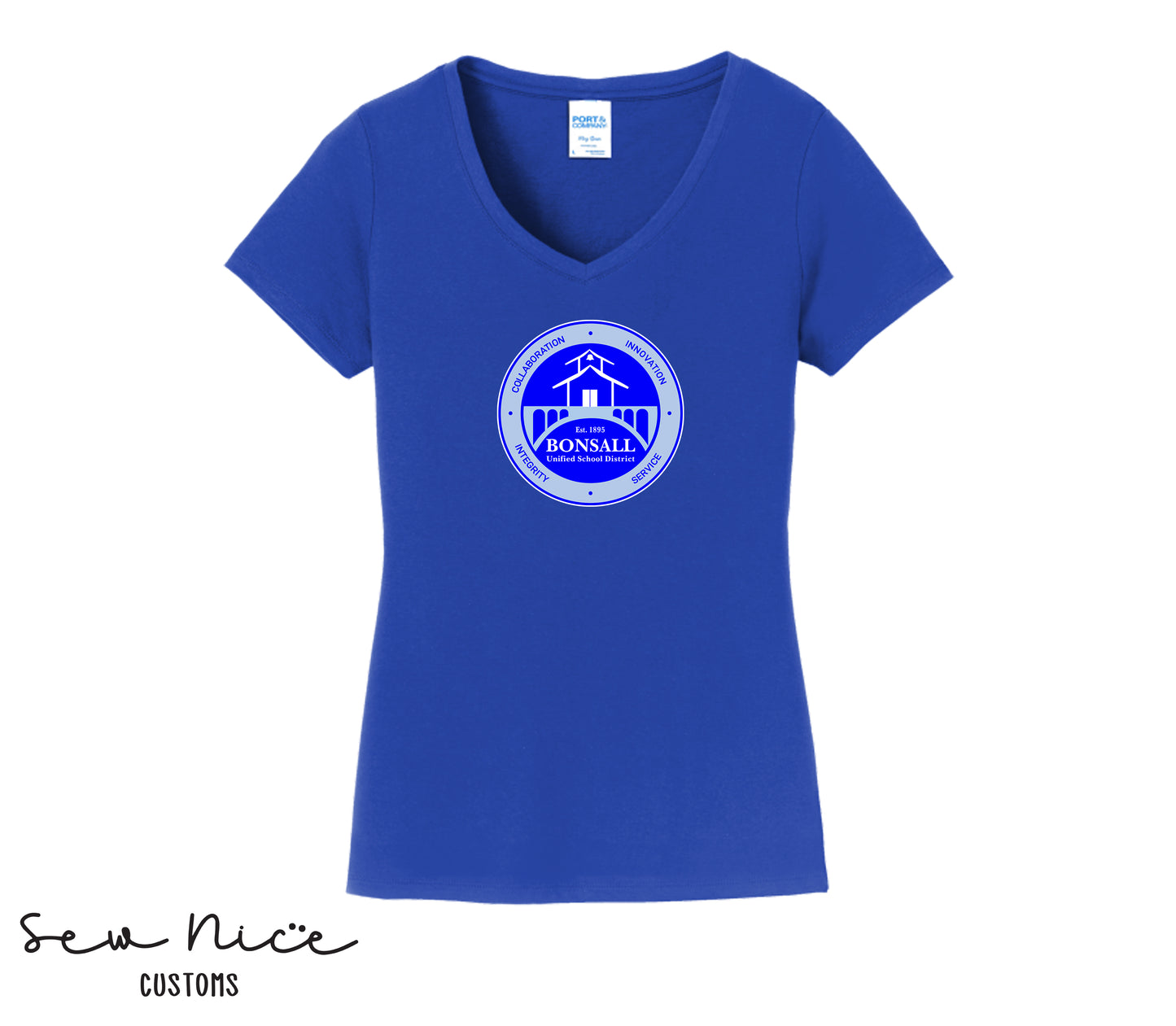 Bonsall District Logo -LADIES V-Neck Shirt