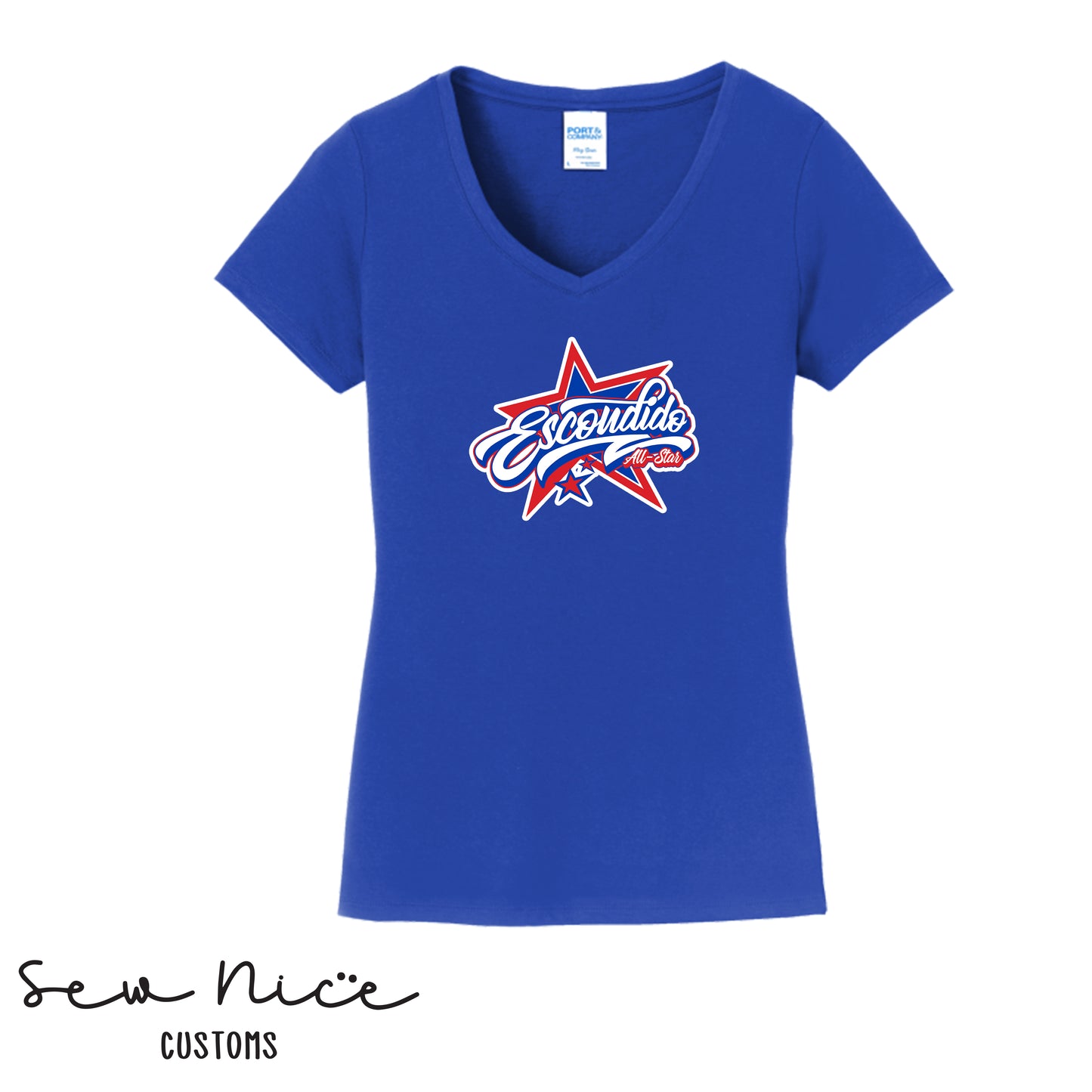 Escondido Star Logo- Ladies V-Neck