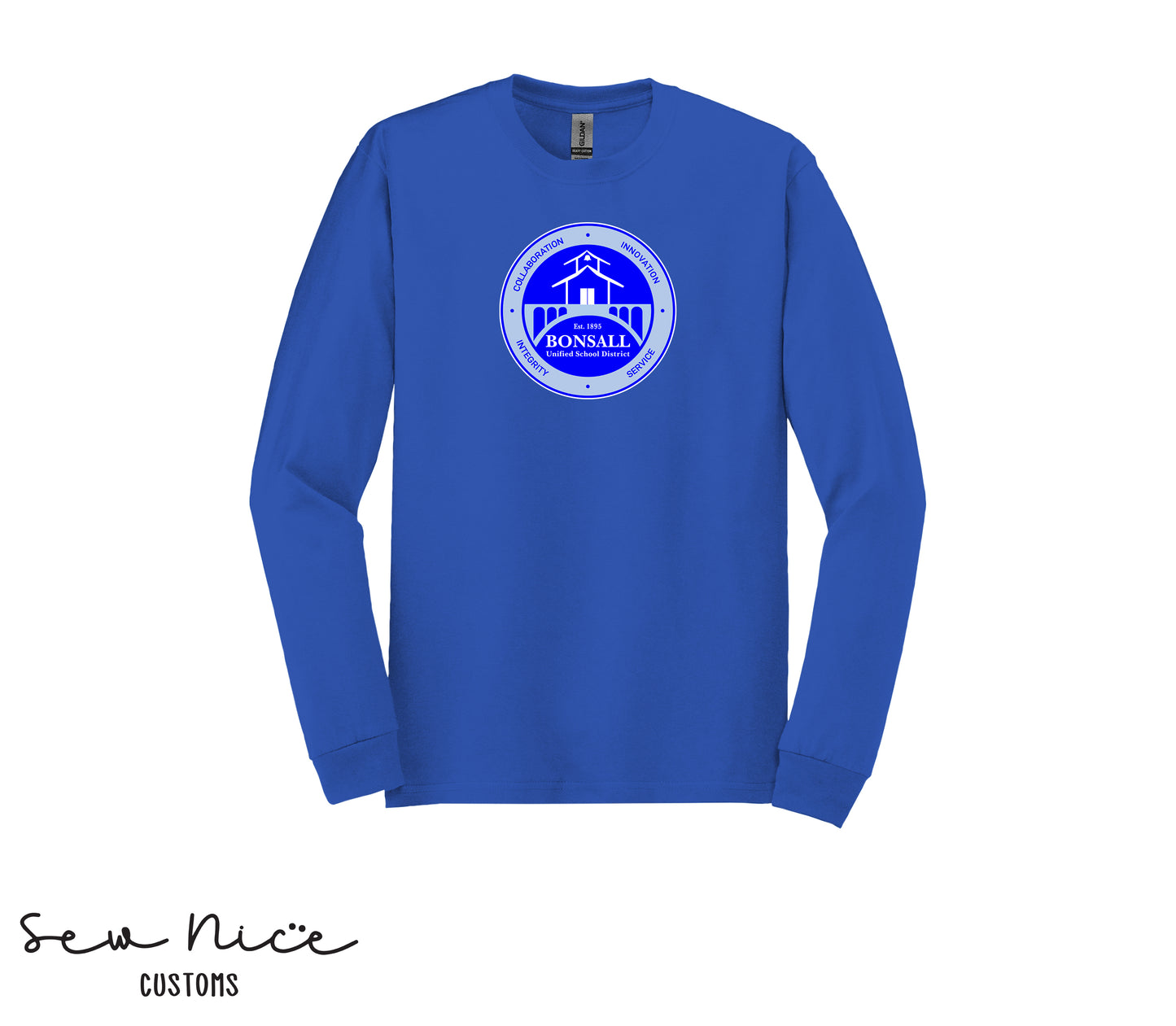 Bonsall District Logo- Unisex Adult Long Sleeve Shirt