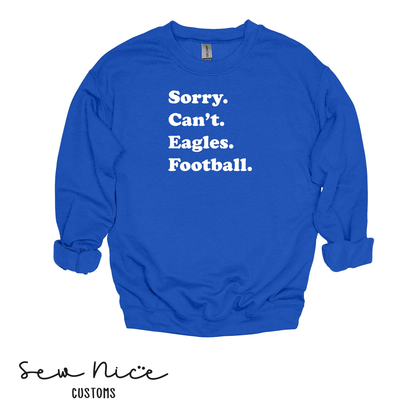 SP Sorry Can't Eagles Football Unisex Adult/Youth Crewneck Sweatshirt