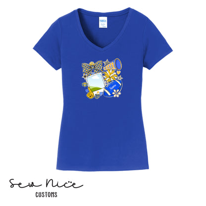 Custom SP Cheer Pic- Ladies V-Neck Shirt