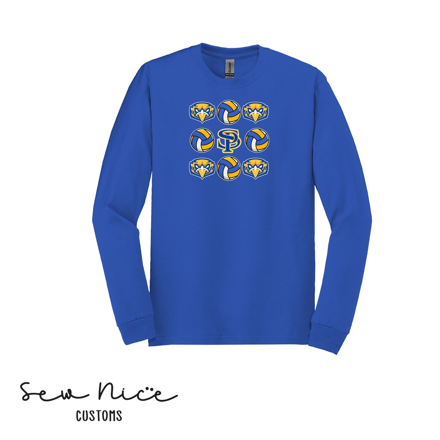 SP Mascot Volleyball Adult/Youth Unisex Long Sleeve Shirt