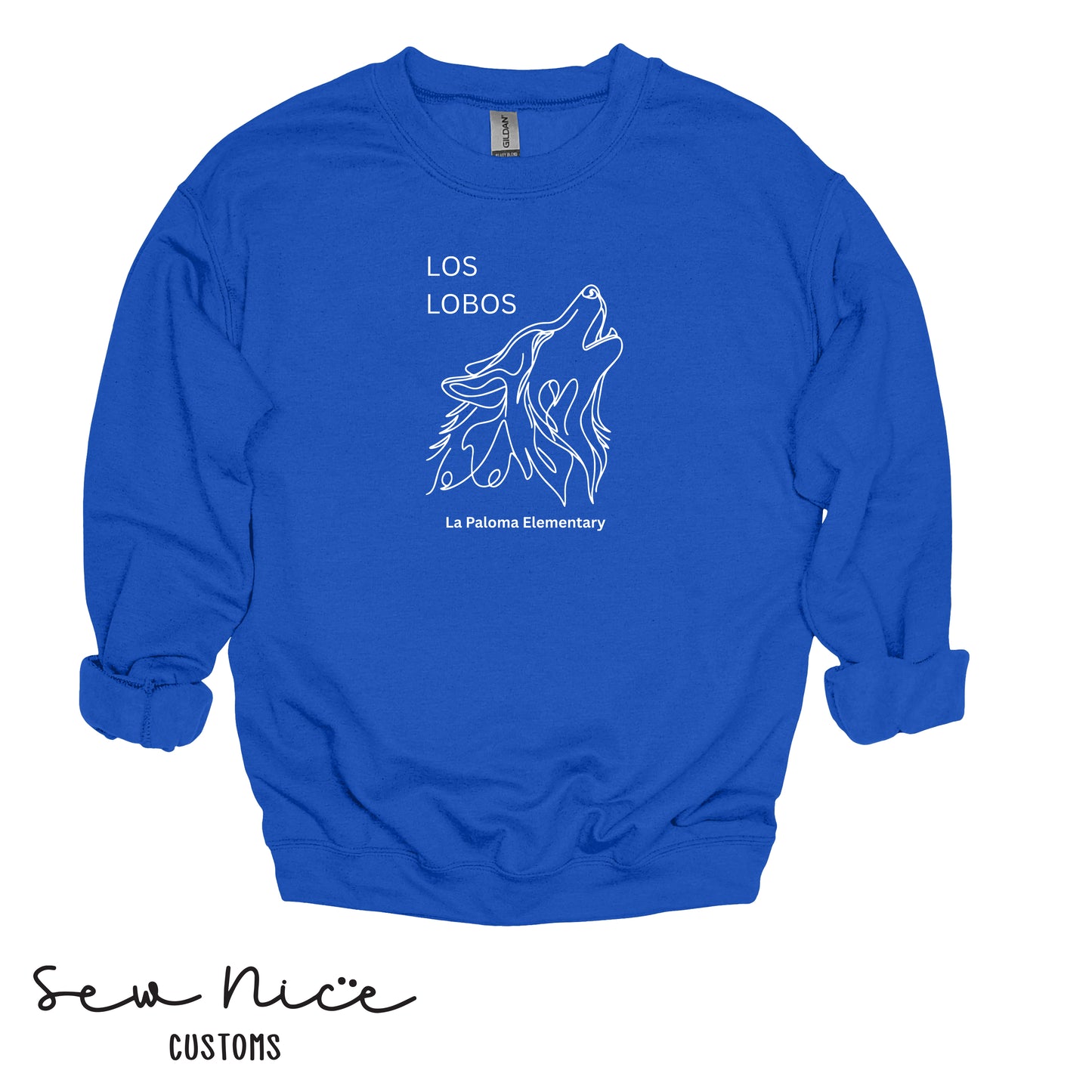 Los Lobos Line Drawing- Unisex Adult/Youth Crewneck Sweatshirt