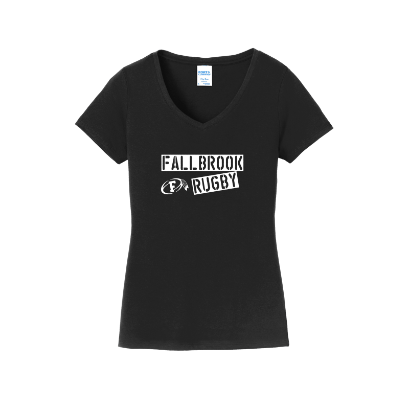 Fallbrook Rugby Stencil-Women's V-Neck