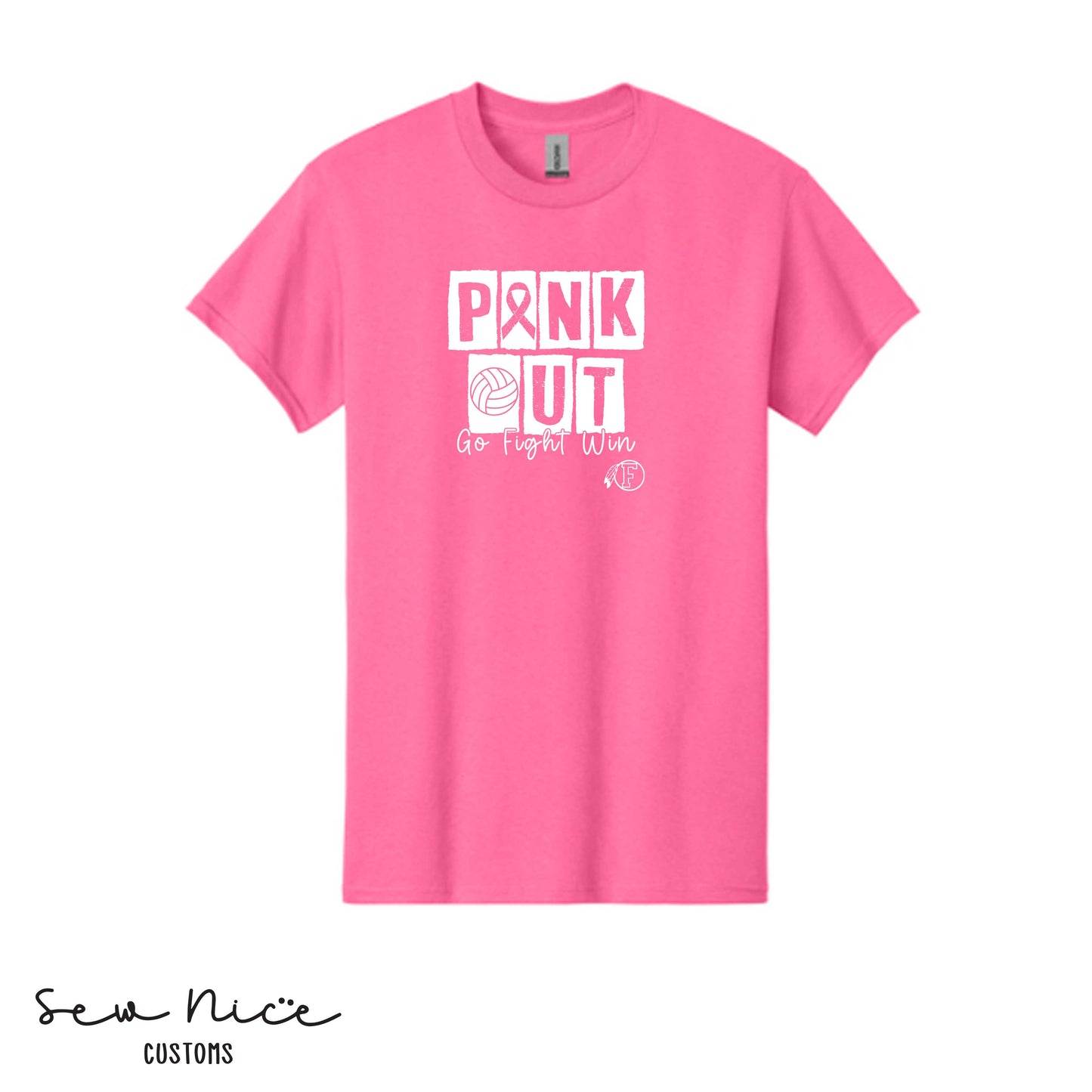 PINK OUT- Go Fight Win- FHS Volleyball Unisex Adult/Youth T-shirt