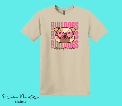 Bulldogs Valentine's- Unisex Adult/Youth T-Shirt