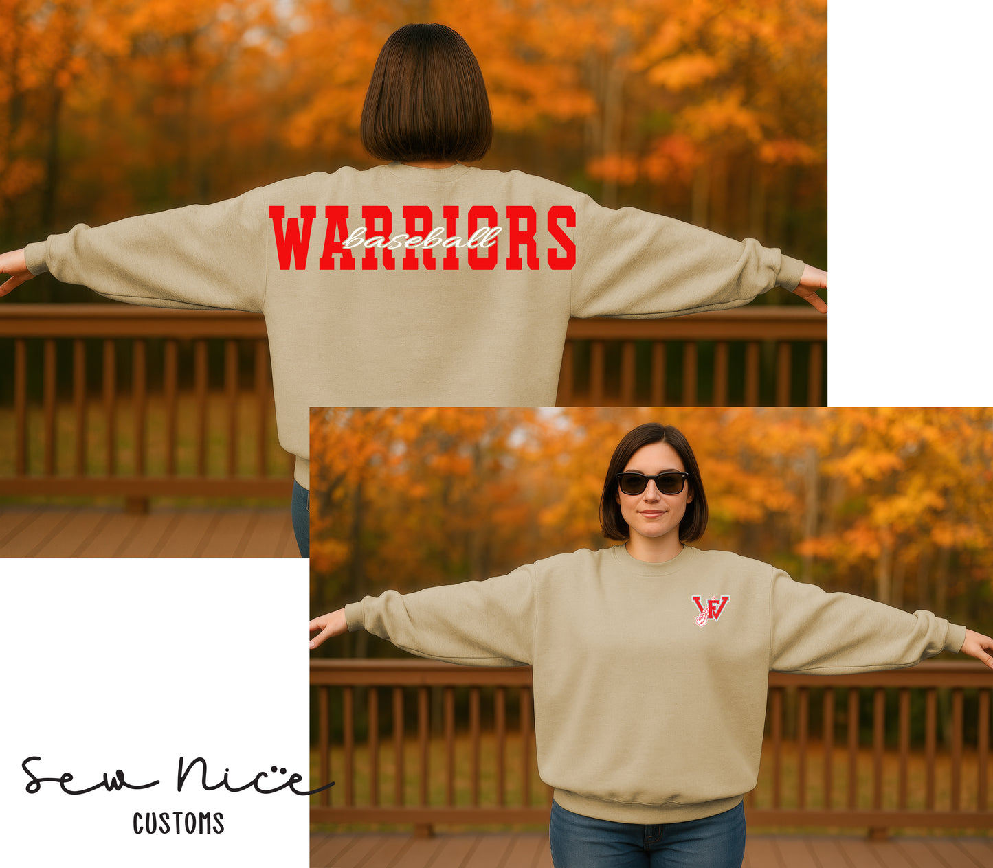 Warriors Baseball Shoulder Design