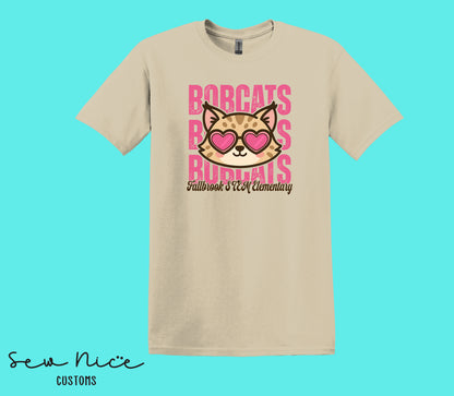 Bobcats Valentine's- Unisex Adult/Youth T-Shirt